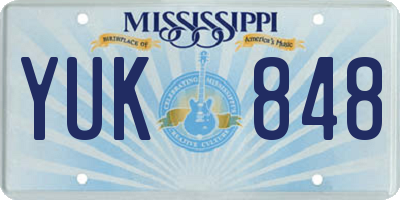 MS license plate YUK848