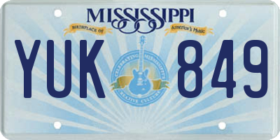 MS license plate YUK849