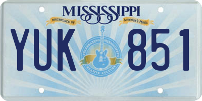 MS license plate YUK851