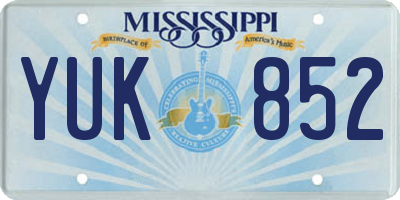 MS license plate YUK852