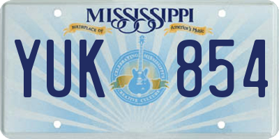 MS license plate YUK854