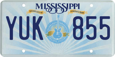 MS license plate YUK855