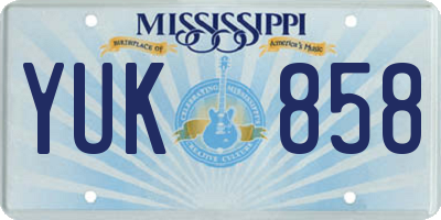 MS license plate YUK858