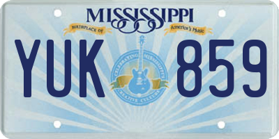 MS license plate YUK859
