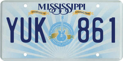 MS license plate YUK861