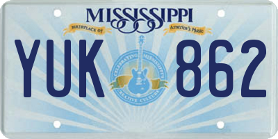 MS license plate YUK862