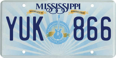 MS license plate YUK866