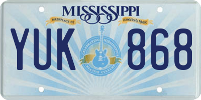 MS license plate YUK868