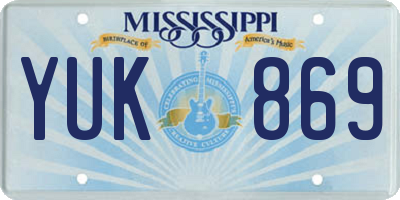 MS license plate YUK869
