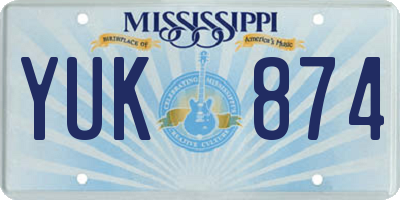 MS license plate YUK874