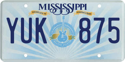 MS license plate YUK875