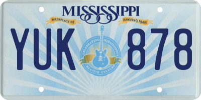 MS license plate YUK878