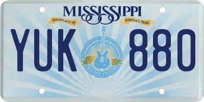 MS license plate YUK880