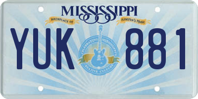 MS license plate YUK881