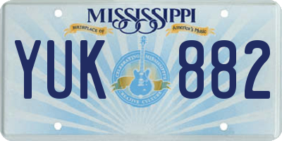 MS license plate YUK882