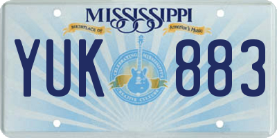 MS license plate YUK883