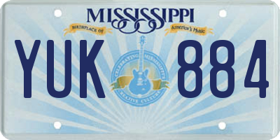 MS license plate YUK884
