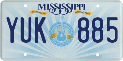 MS license plate YUK885