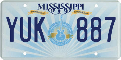 MS license plate YUK887