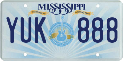 MS license plate YUK888