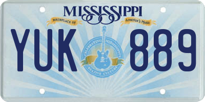 MS license plate YUK889