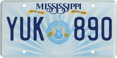 MS license plate YUK890