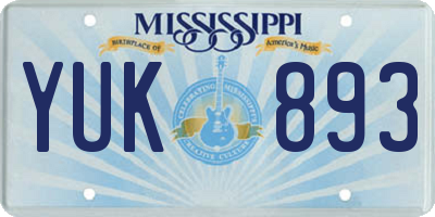 MS license plate YUK893