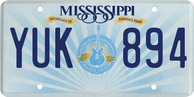 MS license plate YUK894