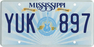 MS license plate YUK897