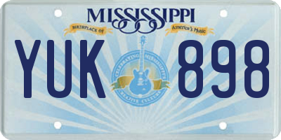 MS license plate YUK898