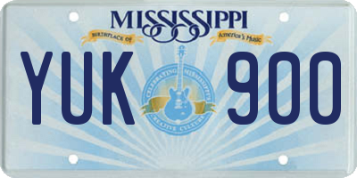 MS license plate YUK900