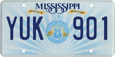MS license plate YUK901