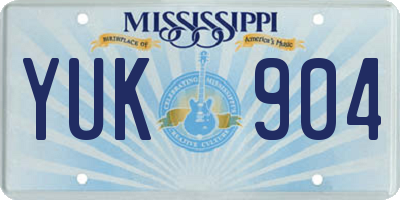 MS license plate YUK904