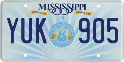 MS license plate YUK905