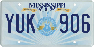 MS license plate YUK906
