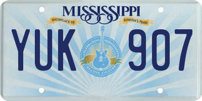 MS license plate YUK907