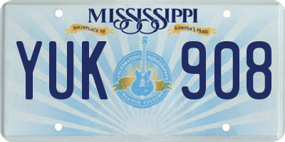 MS license plate YUK908