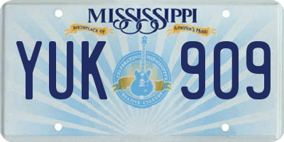 MS license plate YUK909