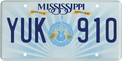 MS license plate YUK910