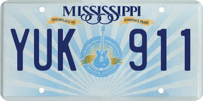 MS license plate YUK911