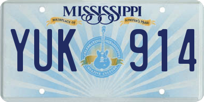 MS license plate YUK914