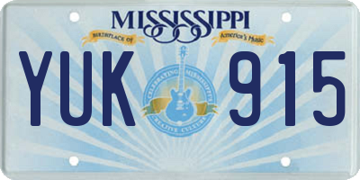 MS license plate YUK915