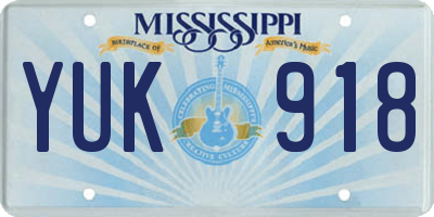 MS license plate YUK918