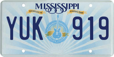 MS license plate YUK919