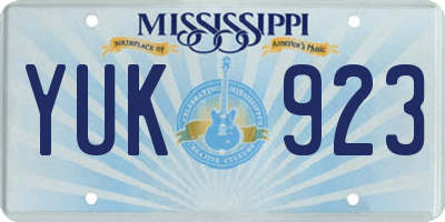 MS license plate YUK923