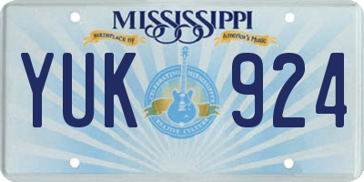 MS license plate YUK924