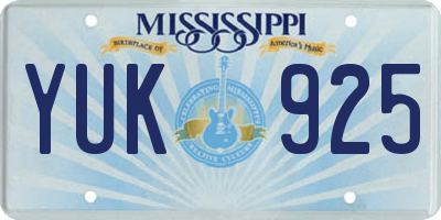 MS license plate YUK925
