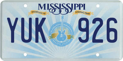 MS license plate YUK926