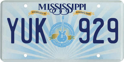 MS license plate YUK929