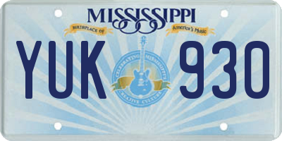 MS license plate YUK930